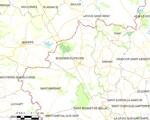 Detailkaart van de gemeente