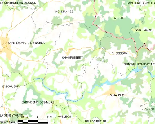 Detailkaart van de gemeente