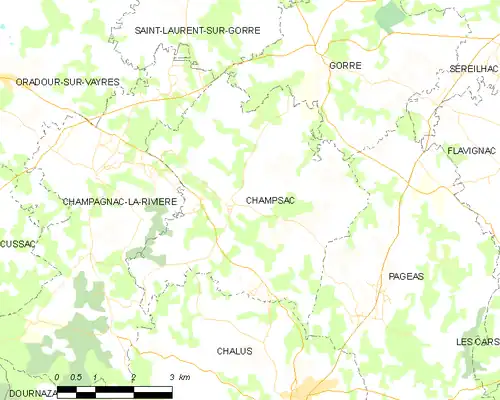 Detailkaart van de gemeente