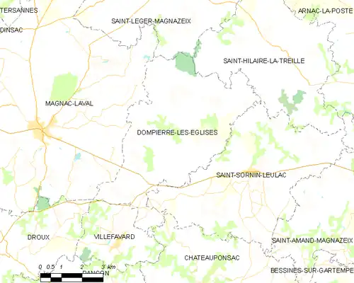 Detailkaart van de gemeente