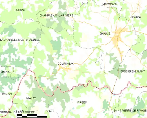 Detailkaart van de gemeente