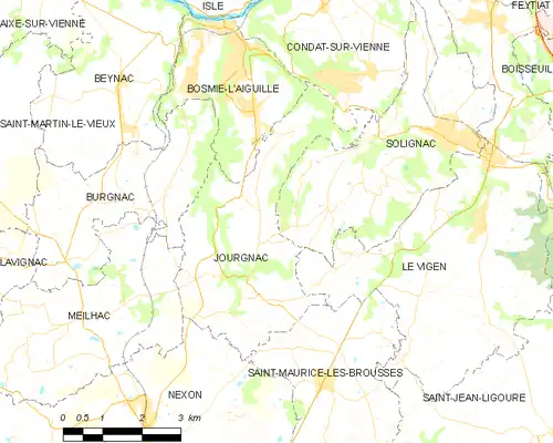 Detailkaart van de gemeente