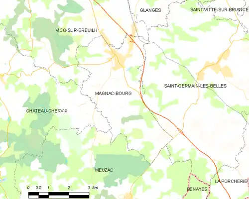 Detailkaart van de gemeente