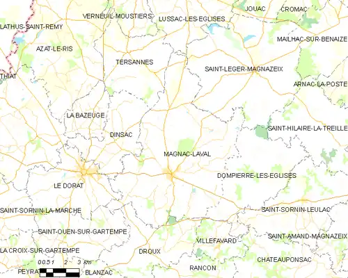 Detailkaart van de gemeente