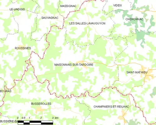 Detailkaart van de gemeente