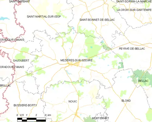 Detailkaart van de gemeente