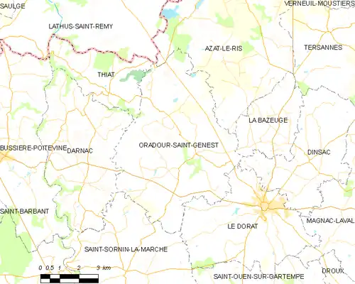 Detailkaart van de gemeente