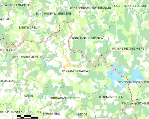 Detailkaart van de gemeente