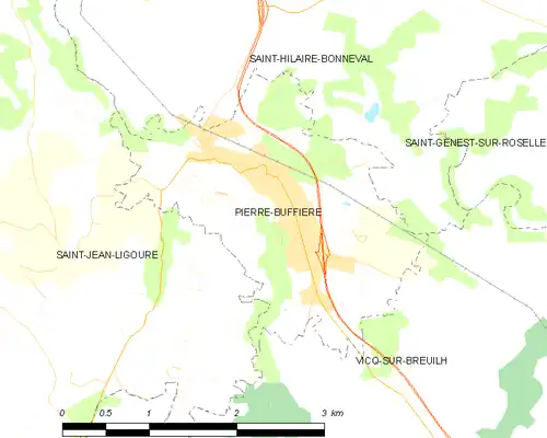 Detailkaart van de gemeente