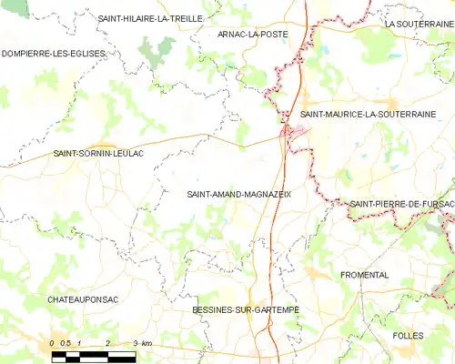 Detailkaart van de gemeente