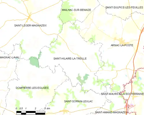 Detailkaart van de gemeente