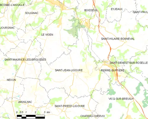 Detailkaart van de gemeente