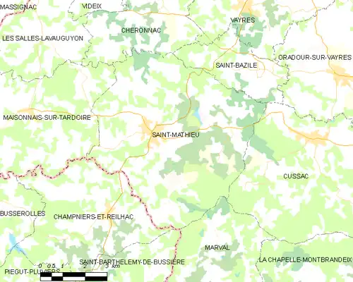 Detailkaart van de gemeente