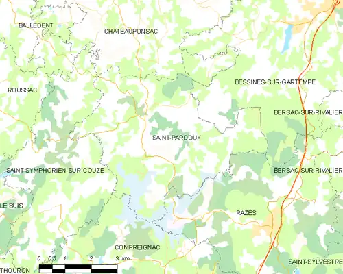 Detailkaart van de gemeente