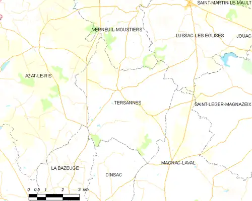 Detailkaart van de gemeente