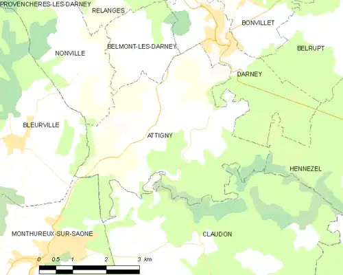 Detailkaart van de gemeente