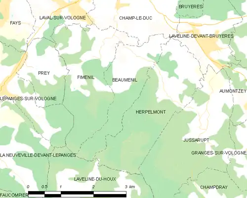 Detailkaart van de gemeente