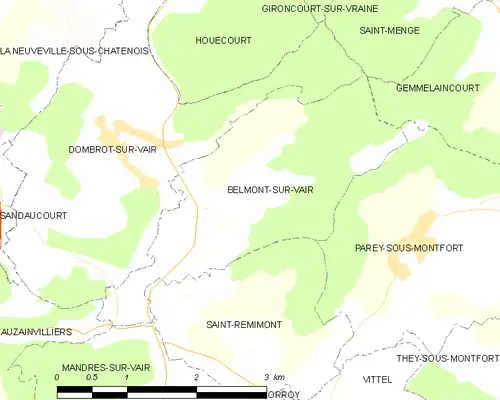 Detailkaart van de gemeente