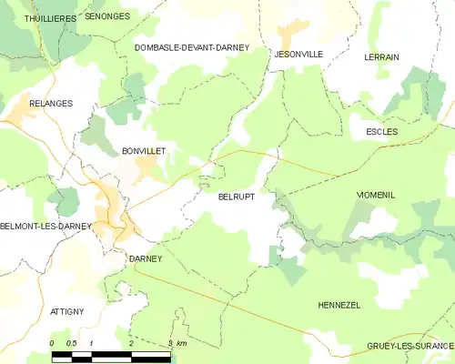 Detailkaart van de gemeente