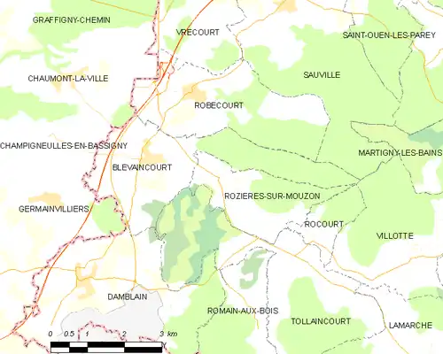 Detailkaart van de gemeente