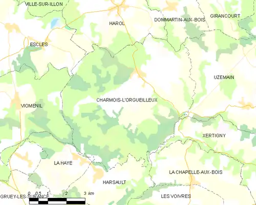 Detailkaart van de gemeente