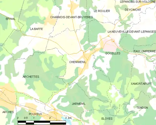 Detailkaart van de gemeente