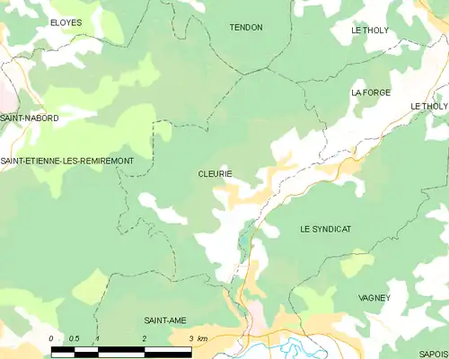 Detailkaart van de gemeente