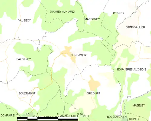 Detailkaart van de gemeente