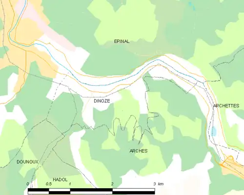 Detailkaart van de gemeente