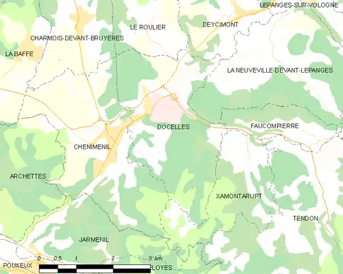 Detailkaart van de gemeente