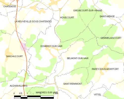 Detailkaart van de gemeente