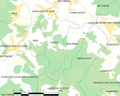 Detailkaart van de gemeente