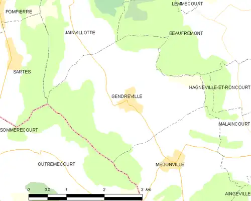 Detailkaart van de gemeente