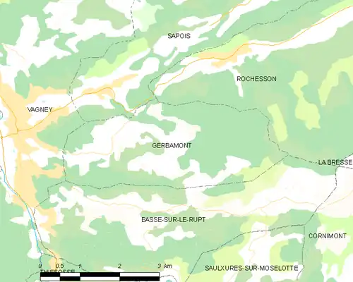 Detailkaart van de gemeente