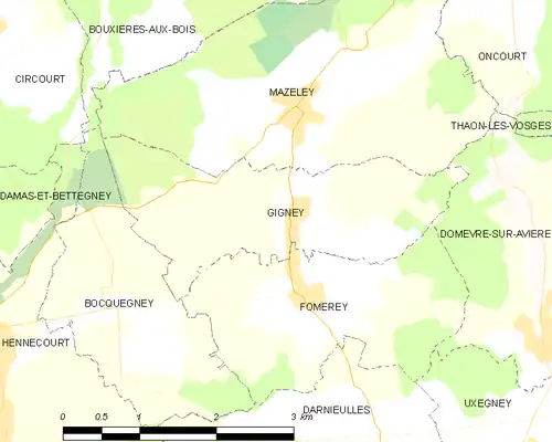 Detailkaart van de gemeente