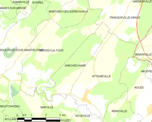 Detailkaart van de gemeente