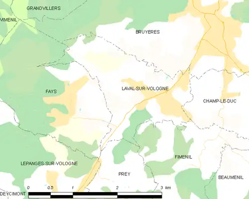 Detailkaart van de gemeente