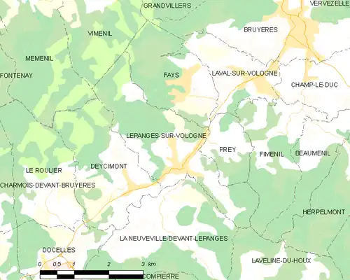 Detailkaart van de gemeente