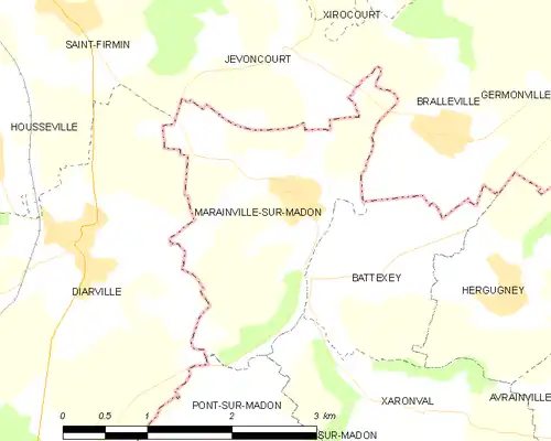 Detailkaart van de gemeente