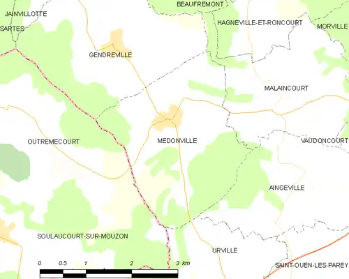 Detailkaart van de gemeente