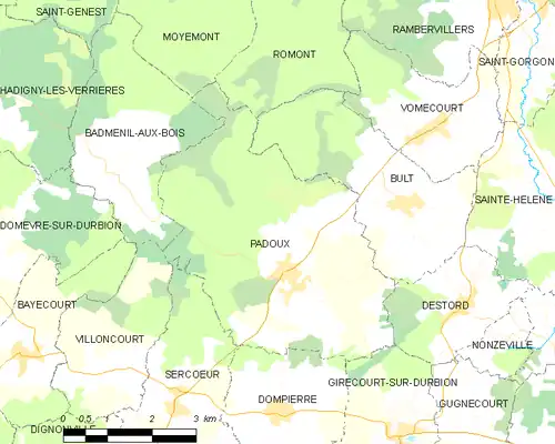 Detailkaart van de gemeente