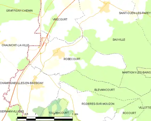 Detailkaart van de gemeente