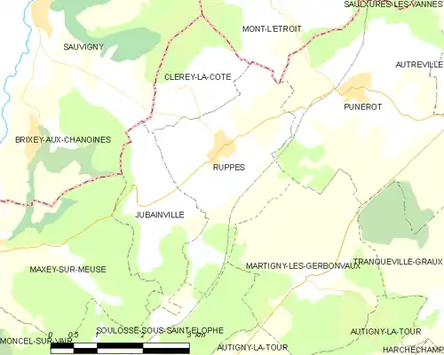 Detailkaart van de gemeente