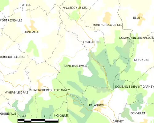 Detailkaart van de gemeente