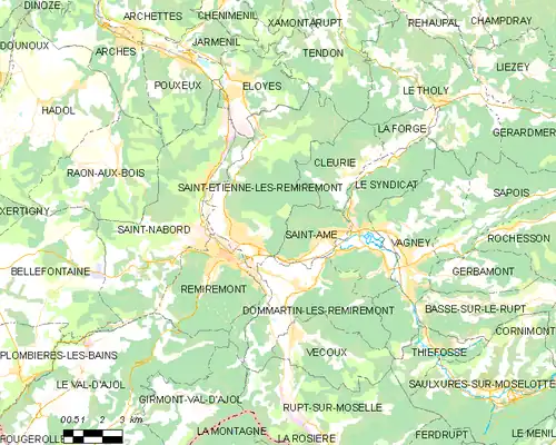 Detailkaart van de gemeente