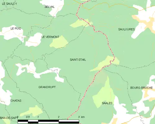 Detailkaart van de gemeente