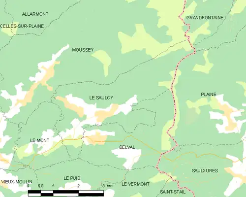 Detailkaart van de gemeente