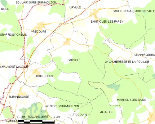 Detailkaart van de gemeente