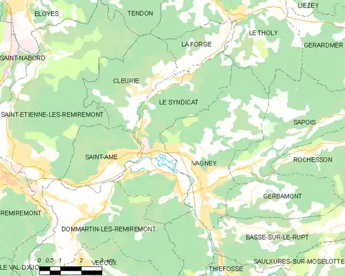 Detailkaart van de gemeente