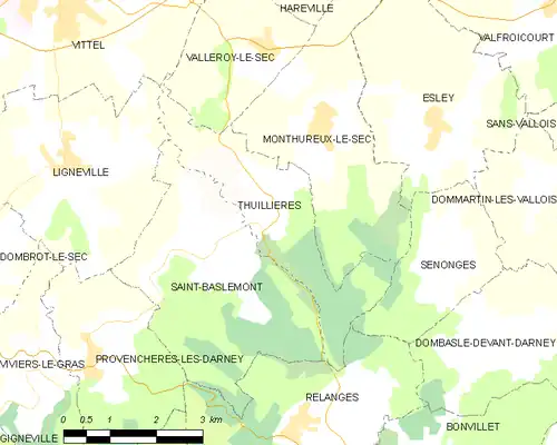 Detailkaart van de gemeente